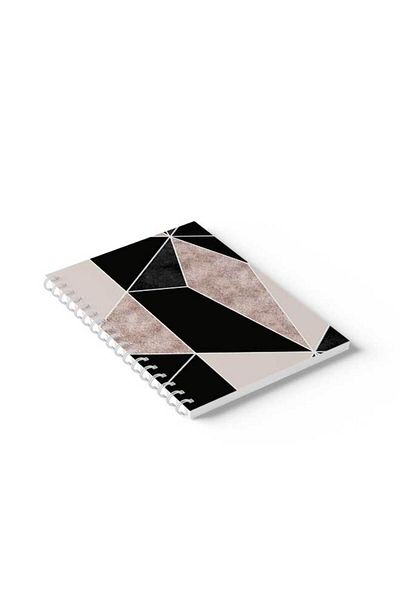 LOWHA Spiral Notebook with Front and Back Hard Covers Featuring Shapes Design
