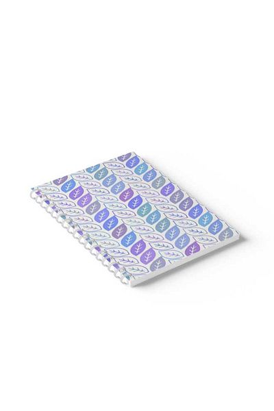 LOWHA Spiral Notebook with Front and Back Hard Covers Featuring Leaves Design