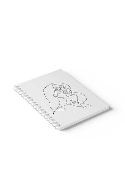 LOWHA Spiral Notebook with Front and Back Hard Covers Featuring Girl Design
