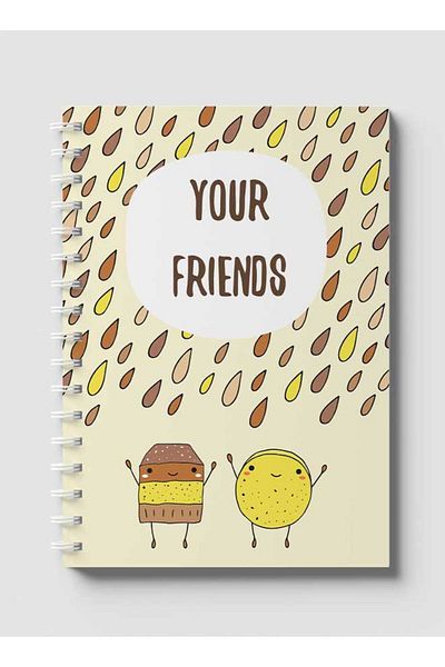 LOWHA Spiral Notebook with Front and Back Hard Covers Featuring Your Friends & Rain Design