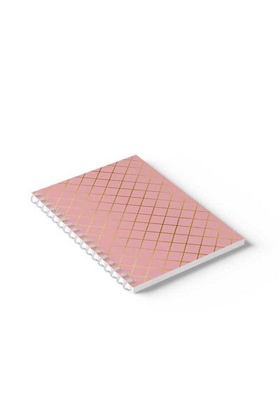 LOWHA Spiral Notebook with Front and Back Hard Covers Featuring Shapes Design