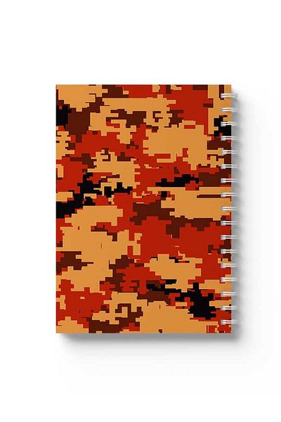 LOWHA Spiral Notebook with Front and Back Hard Covers Featuring Pixels Design