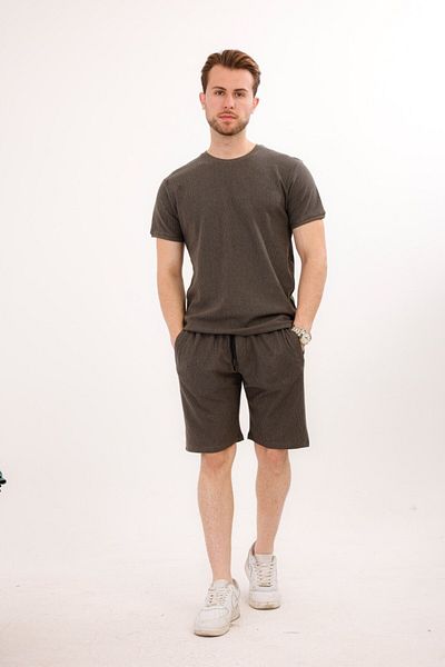 Rodrigo Waffle Fabric Shorts T-Shirt Cotton Set 25232