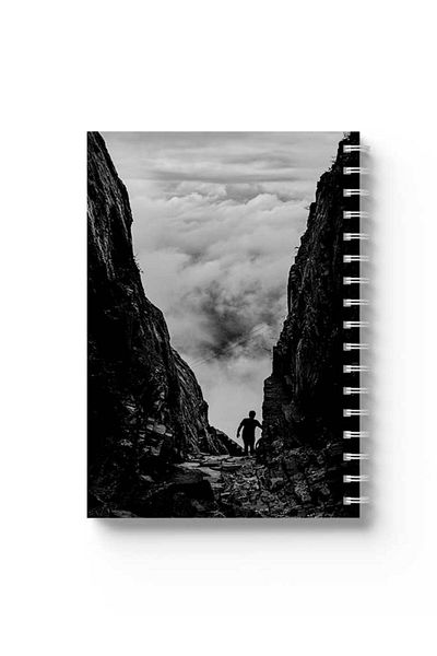 LOWHA Spiral Notebook with Front and Back Hard Covers Featuring Through the Mountains Design