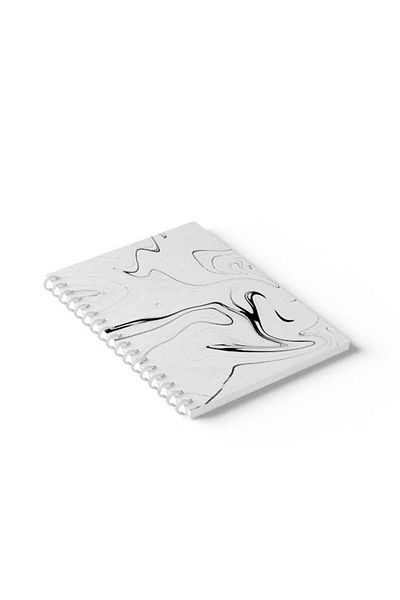 LOWHA Spiral Notebook with Front and Back Hard Covers Featuring Marble Design