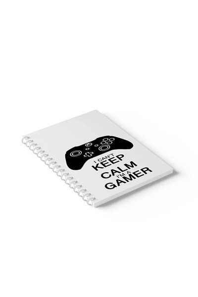LOWHA Spiral Notebook with Front and Back Hard Covers Featuring I'm A Gamer Design
