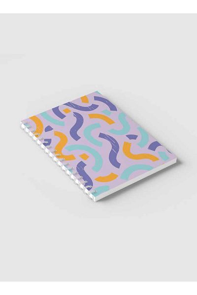 LOWHA Spiral Notebook with Front and Back Hard Covers Featuring Pastel EBook Design