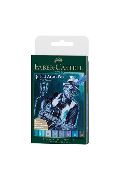 Faber Castell Pitt Artist Pen Set 8 Pcs Blue 2022 Faber-Castell