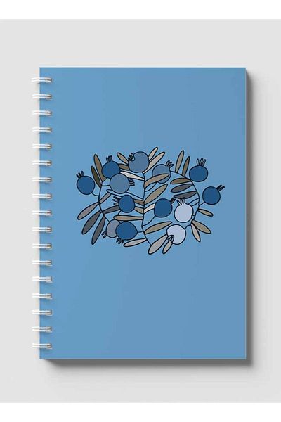 LOWHA Spiral Notebook with Front and Back Hard Covers Featuring Pomegranates Branches Drawing Design