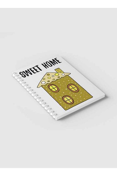 LOWHA Spiral Notebook with Front and Back Hard Covers Featuring Sweet Home Design