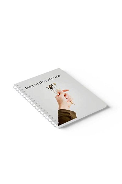 LOWHA دفتر ملاحظات حلزوني مع غلافين أمامي وخلفي صلبين بتصميم فرش فنية