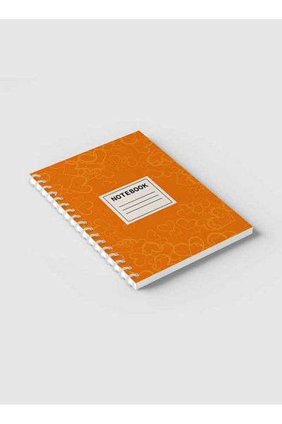 LOWHA Spiral Notebook with Front and Back Hard Covers Featuring Yellow Hearts Design