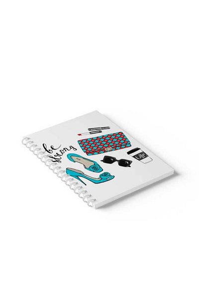 LOWHA Spiral Notebook with Front and Back Hard Covers Featuring Be Aware Design