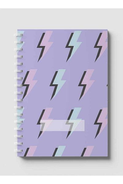 LOWHA Spiral Notebook with Front and Back Hard Covers Featuring Aesthetic Thunder Colored Design