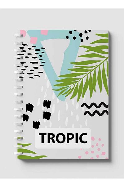 LOWHA Spiral Notebook with Front and Back Hard Covers Featuring Tropic Design