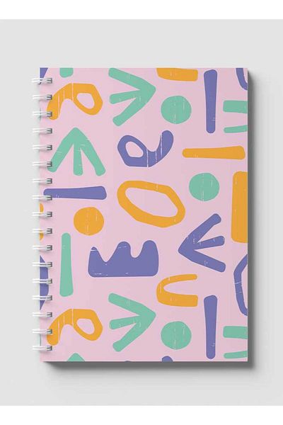 LOWHA Spiral Notebook with Front and Back Hard Covers Featuring Pastel EBook Design