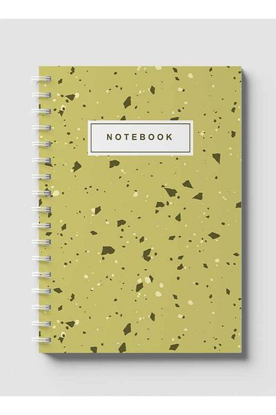 LOWHA Spiral Notebook with Front and Back Hard Covers Featuring Terrazzo Abstract Design