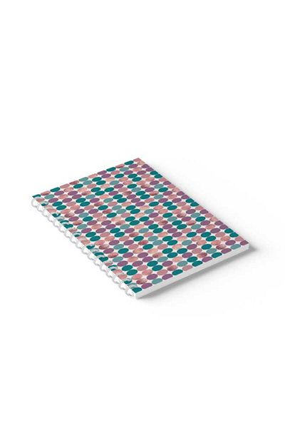 LOWHA Spiral Notebook with Front and Back Hard Covers Featuring Colourful Circles Design