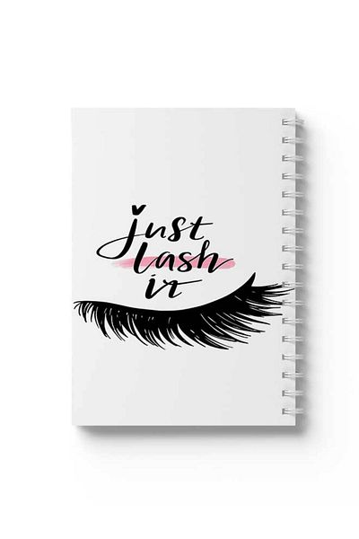 LOWHA Spiral Notebook with Front and Back Hard Covers Featuring Just Lash It Design