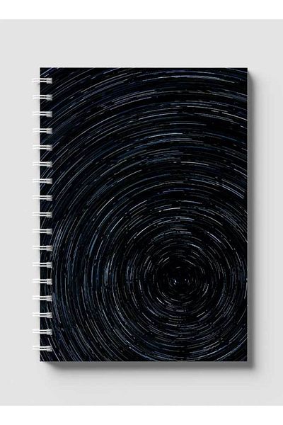 LOWHA Spiral Notebook with Front and Back Hard Covers Featuring Black Hole Background Design