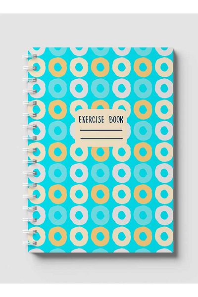 LOWHA Spiral Notebook with Front and Back Hard Covers Featuring Seamlesss Circles Design