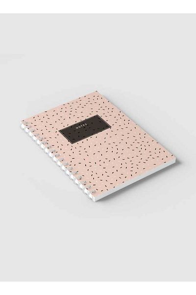 LOWHA Spiral Notebook with Front and Back Hard Covers Featuring Abstract Confettis Design