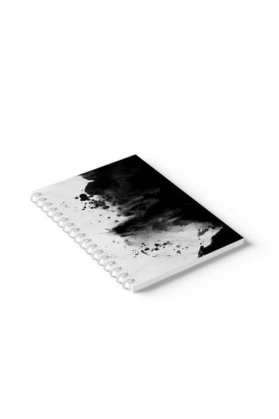 LOWHA Spiral Notebook with Front and Back Hard Covers Featuring Black Smoke Design