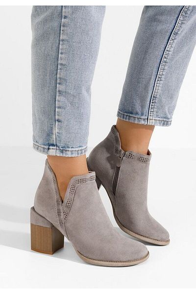 B T Shoes Camelia summer ankle boots gray