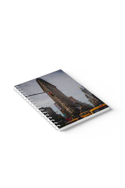 LOWHA Spiral Notebook with Front and Back Hard Covers Featuring City Design