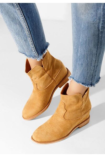 B T Shoes Acosta platform ankle boots camel