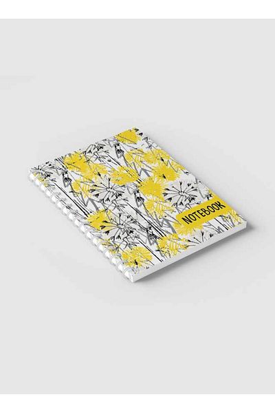 LOWHA Spiral Notebook with Front and Back Hard Covers Featuring Dandelions Design