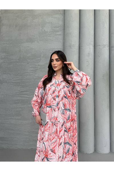JESSE STORY Women's Hijab Dress Modal Fabric Floral Pattern Dress