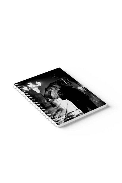 LOWHA Spiral Notebook with Front and Back Hard Covers Featuring Alone Design