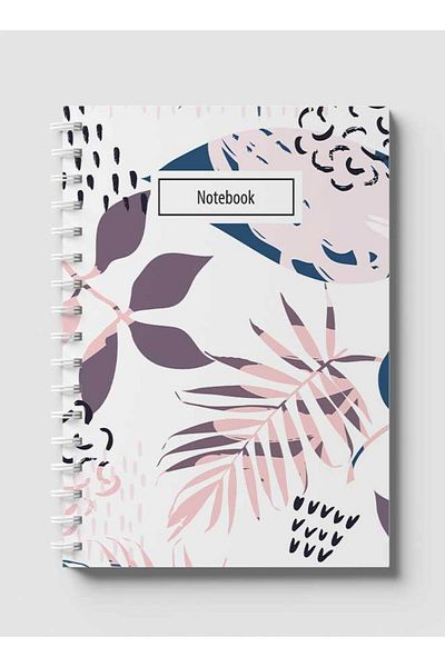LOWHA Spiral Notebook with Front and Back Hard Covers Featuring Abstract Floral Design