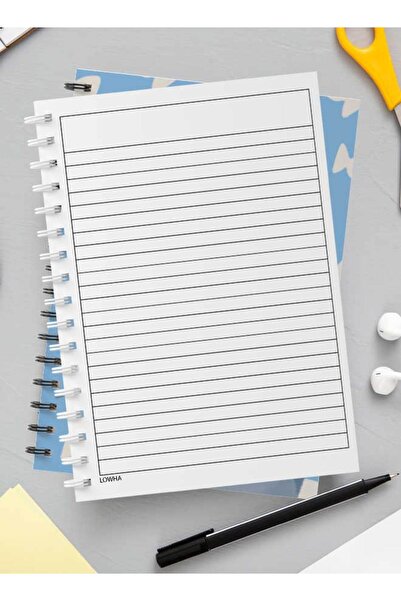 LOWHA Spiral Notebook with Front and Back Hard Covers Featuring Black Cartoon Cat Design