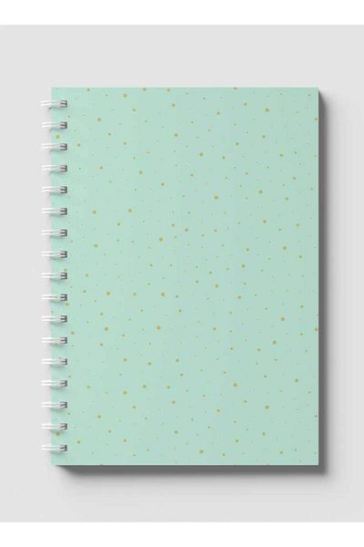 LOWHA Spiral Notebook with Front and Back Hard Covers Featuring Golden Dots Design