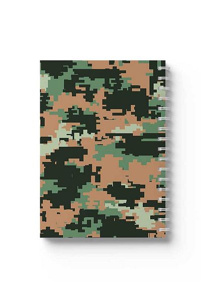 LOWHA Spiral Notebook with Front and Back Hard Covers Featuring Pixels Design
