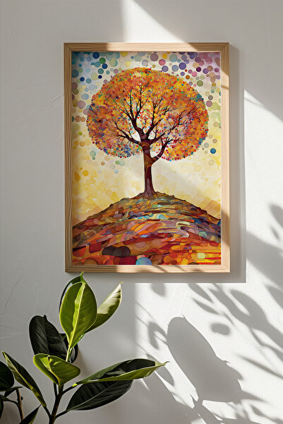 Artavessa One Piece Real Raw Wooden Framed Mosaic Themed Painting - Model 33