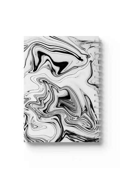 LOWHA Spiral Notebook with Front and Back Hard Covers Featuring Marble Design