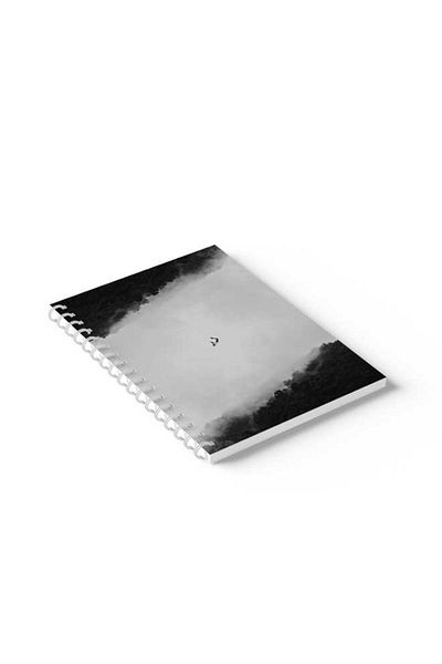 LOWHA Spiral Notebook with Front and Back Hard Covers Featuring Sky Diving Design