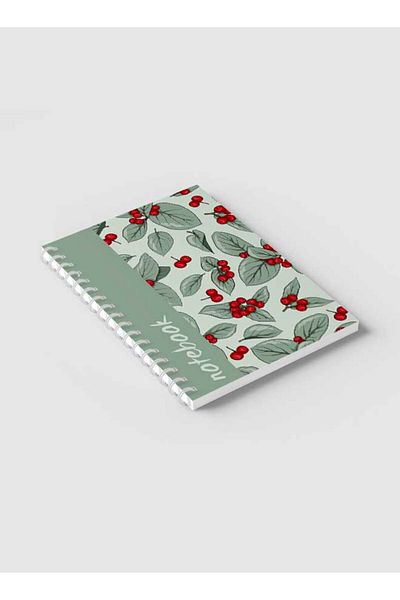 LOWHA Spiral Notebook with Front and Back Hard Covers Featuring Abstarct Flower Design