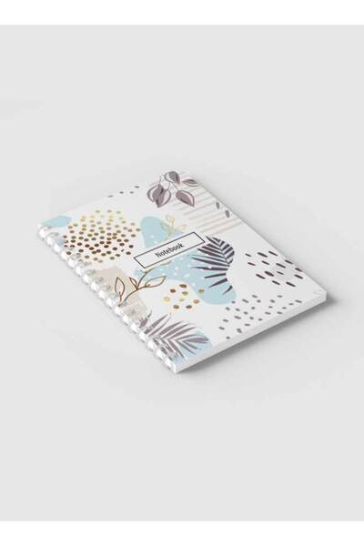 LOWHA دفتر ملاحظات حلزوني مع غلافين أمامي وخلفي صلبين بتصميم زهور تجريدي