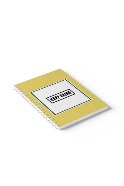 LOWHA Spiral Notebook with Front and Back Hard Covers Featuring Keep Going Design