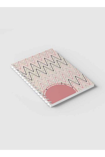 LOWHA Spiral Notebook with Front and Back Hard Covers Featuring Graphic Waves Design