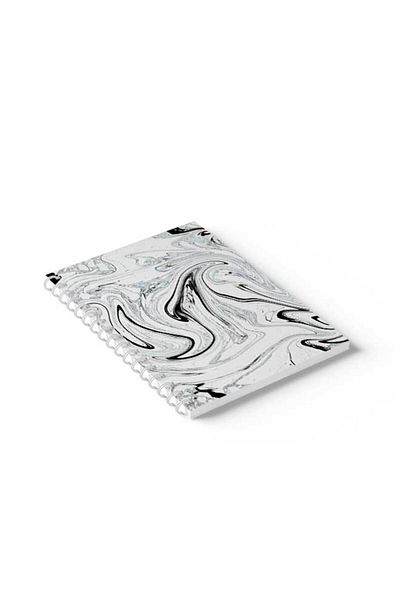 LOWHA Spiral Notebook with Front and Back Hard Covers Featuring Marble Design