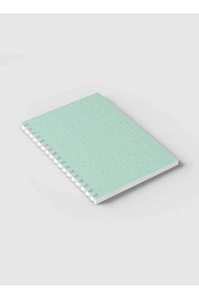 LOWHA Spiral Notebook with Front and Back Hard Covers Featuring Golden Dots Design