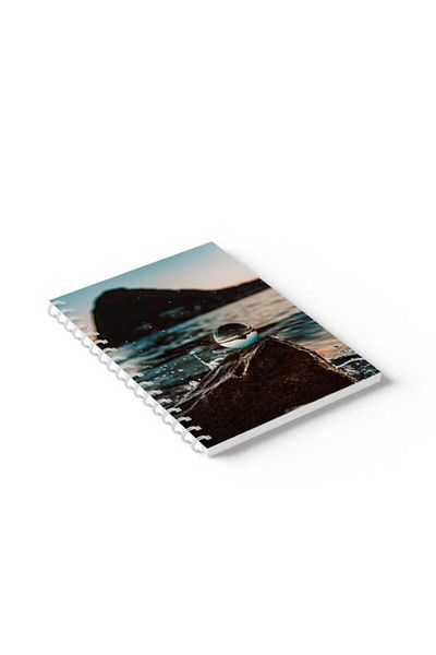 LOWHA Spiral Notebook with Front and Back Hard Covers Featuring Water Ball Design