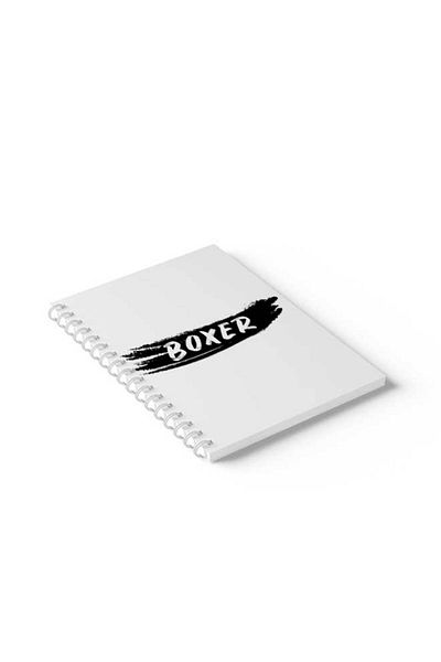 LOWHA Spiral Notebook with Front and Back Hard Covers Featuring Boxer Design