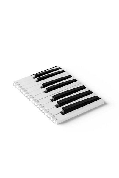 LOWHA Spiral Notebook with Front and Back Hard Covers Featuring Piano Keys Design