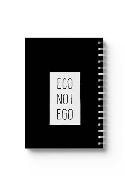 LOWHA Spiral Notebook with Front and Back Hard Covers Featuring Eco Not Ego Design